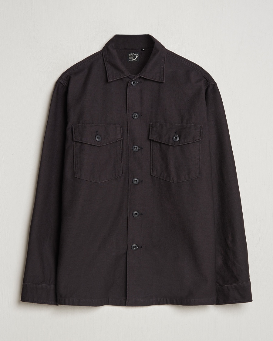 orSlow Cotton Sateen US Army Overshirt Black – Negro