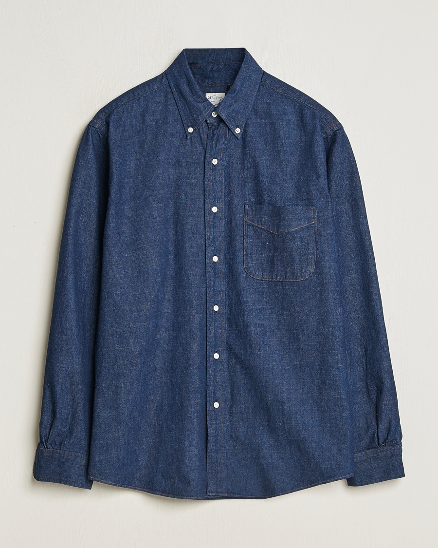 orSlow Denim Button Down Shirt One Wash – Azul