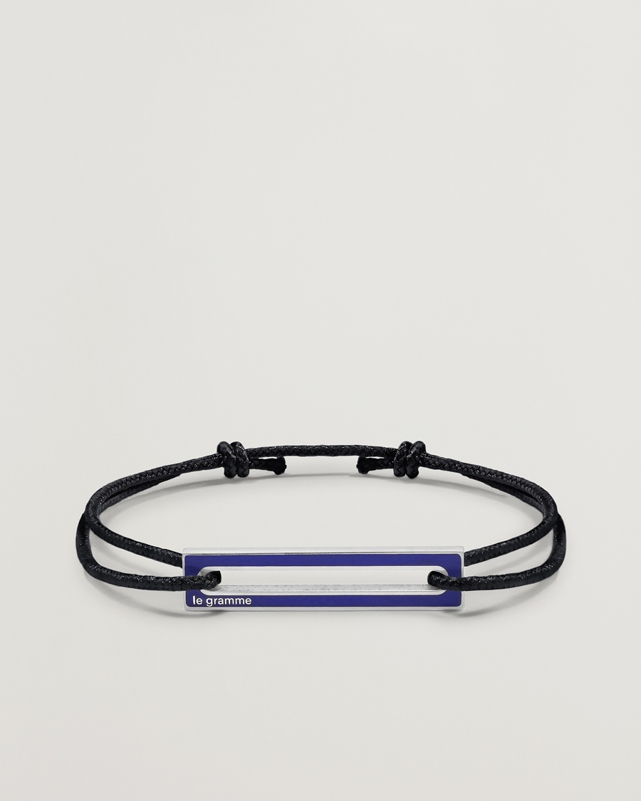 LE GRAMME Lacquered Cord Bracelet Royal Blue – Negro