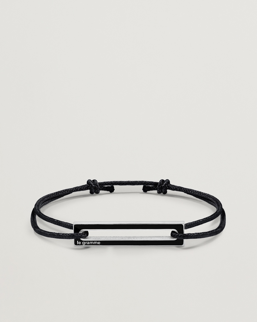 LE GRAMME Lacquered Cord Bracelet Black – Negro