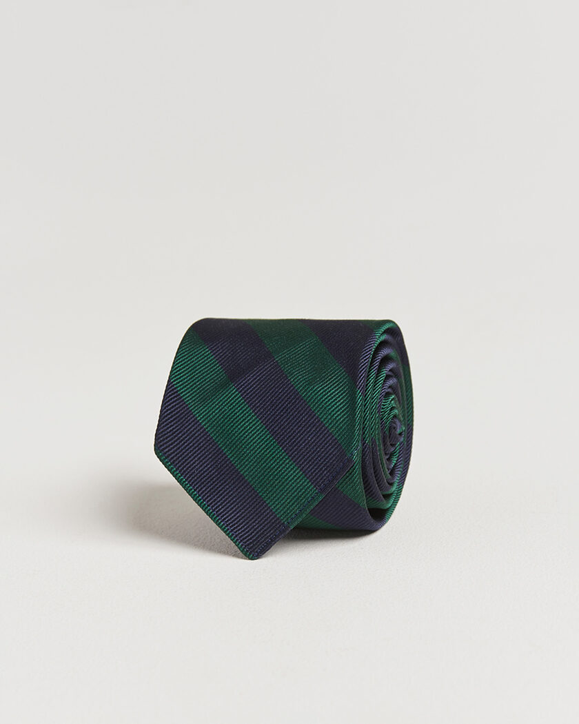 Kamakura Shirts Kamakura ShirtsVintage Ivy Regimental Stripe Silk TieNavy/Green – Azul