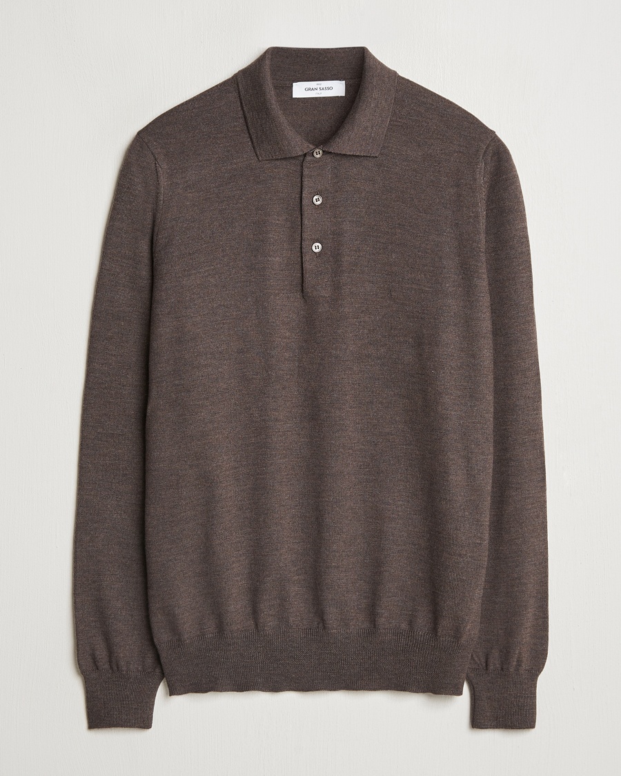 Gran Sasso Merino Fashion Fit Polo Brown – Marrón
