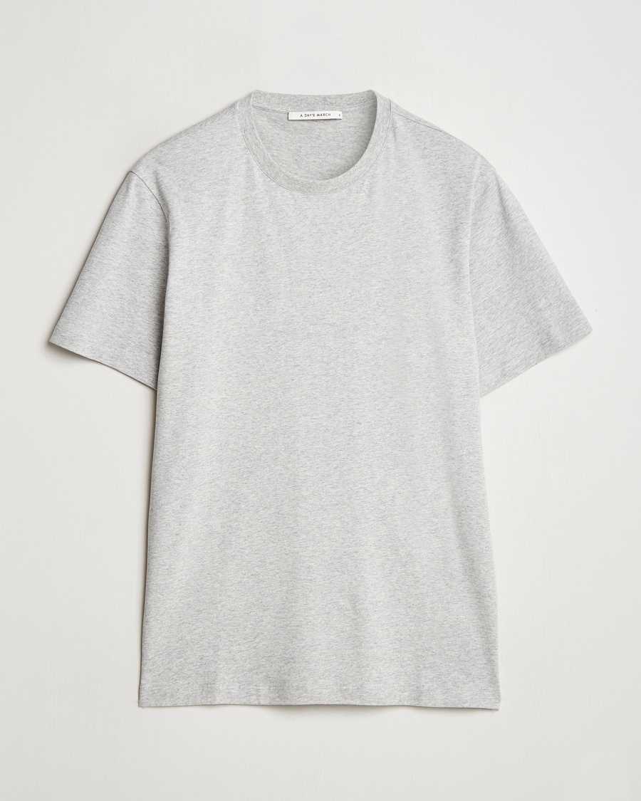 A Day's March Midweight T-Shirt Grey Melange – Gris