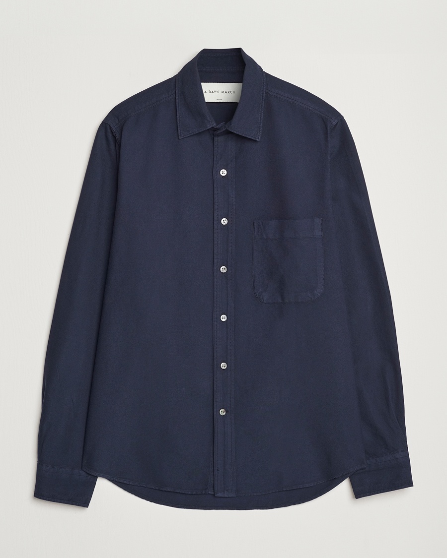 A Day's March Mason Dyed Oxford Shirt Navy – Azul