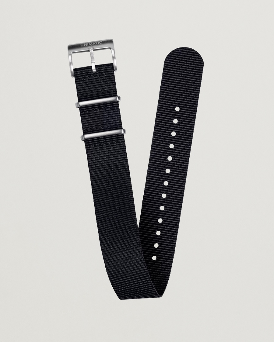 UNIMATIC Nylon Nato Steel 22mm Strap Black – Negro