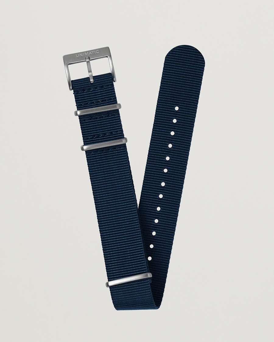 UNIMATIC Nylon Nato Steel 22mm Strap Vintage Navy – Azul
