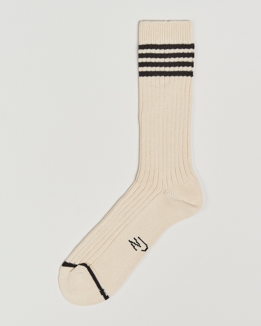 Nudie Jeans Retro Tennis Socks Off White/Black – Blanco