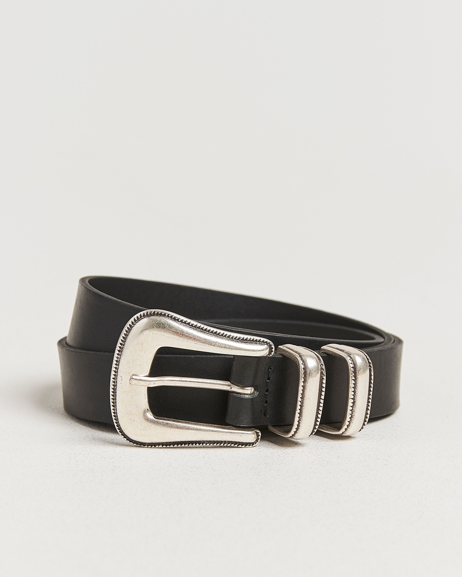 Nudie Jeans Western Silver Belt Black – Negro