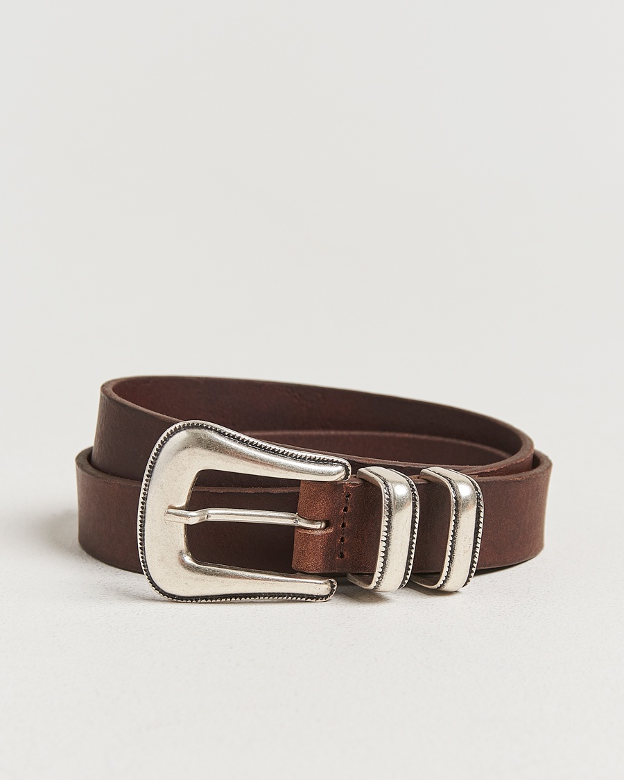 Nudie Jeans Western Silver Belt Dark Brown – Marrón