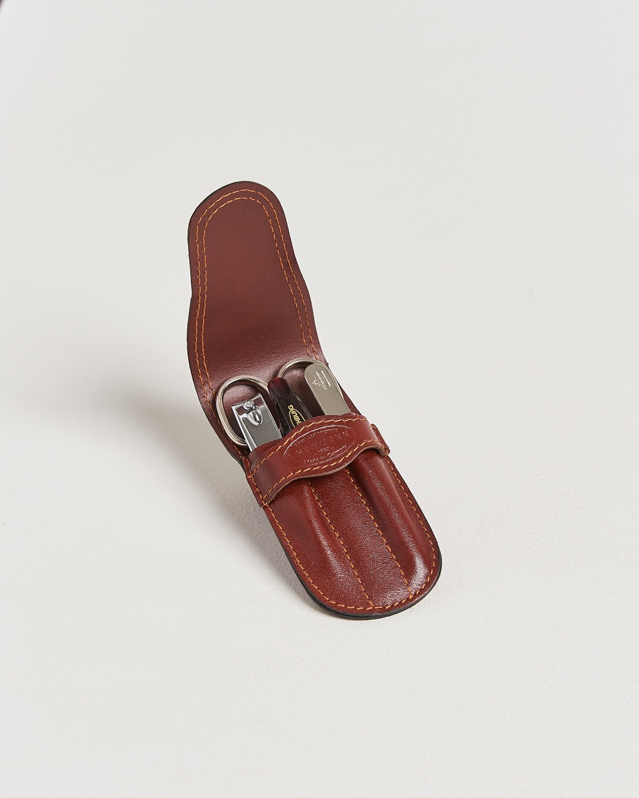 F. Hammann Small Manicure Set Classico Whiskey – Marrón