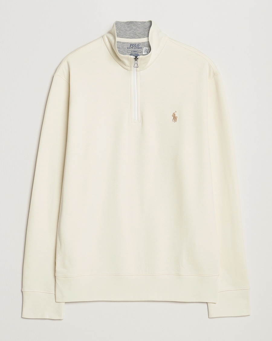 Polo Ralph Lauren Double Knit Half-Zip Sweater Parchment Cream – Blanco