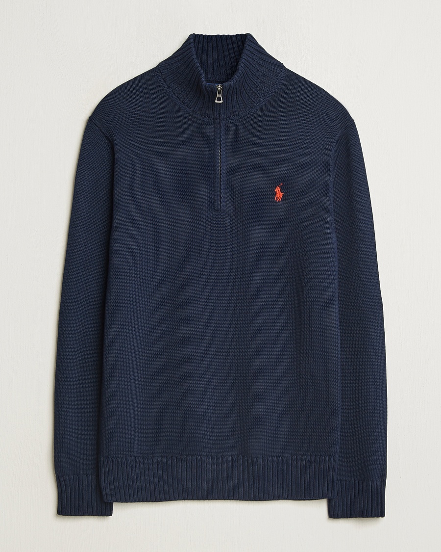 Polo Ralph Lauren Cotton Pullover Half Zip Hunter Navy – Azul