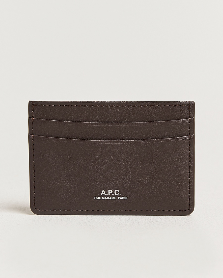 A.P.C. A.P.C.Calf Leather Card HolderDark Brown – Marrón