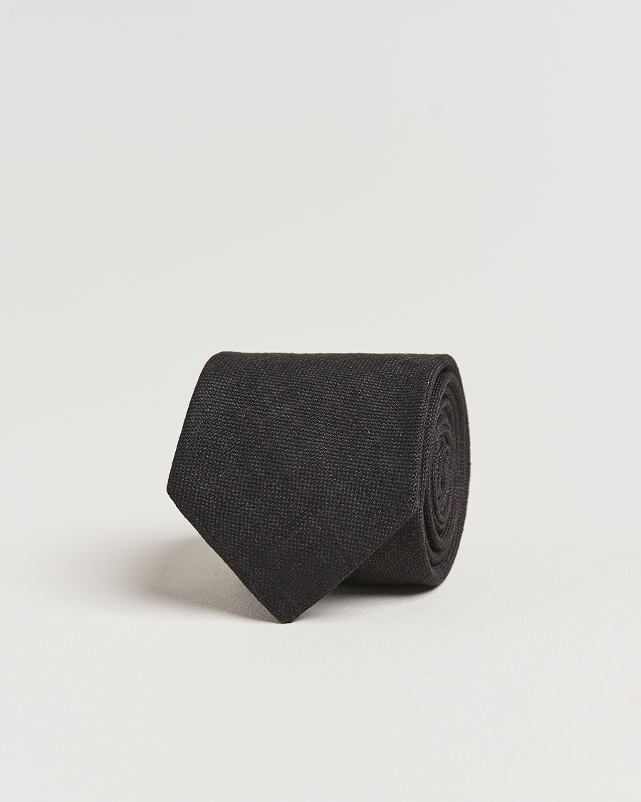Amanda ChristensenHopsack Linen 8cm TieBlack – Negro