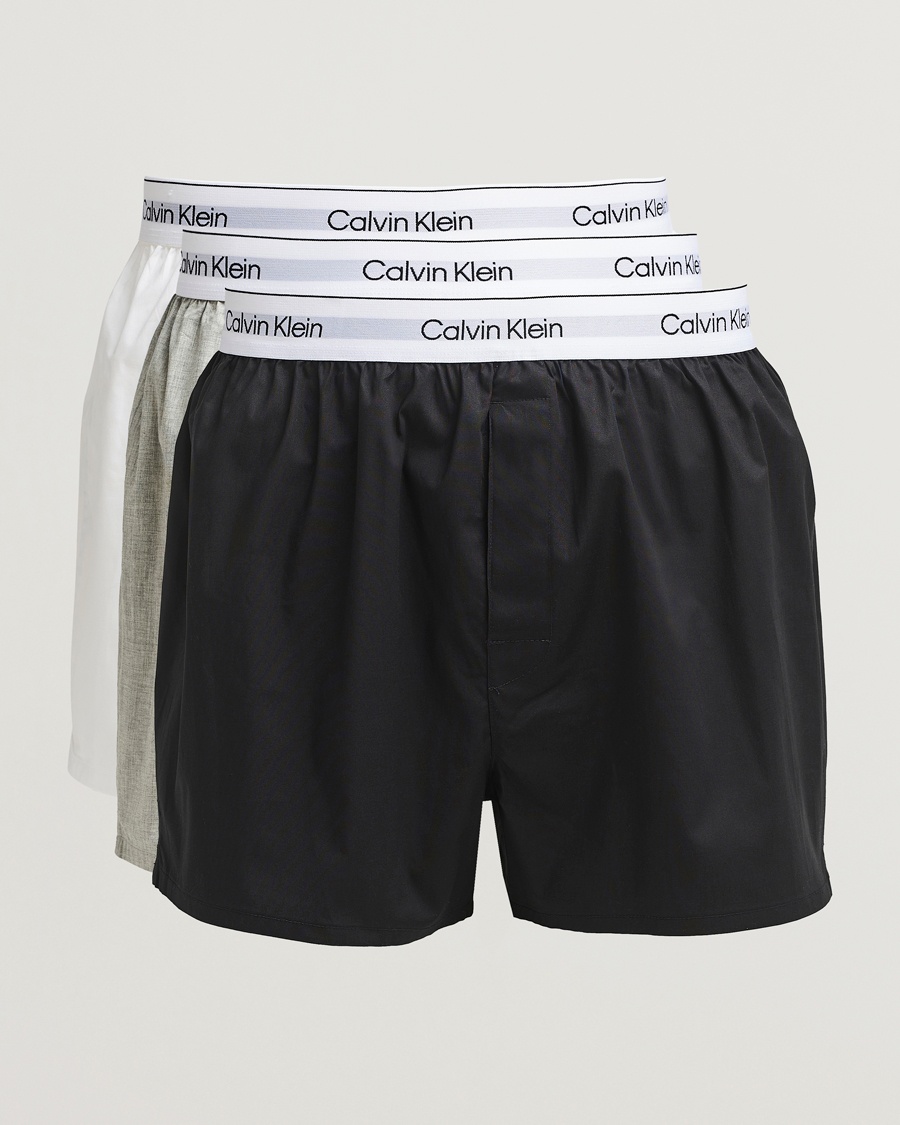 Calvin Klein 3-Pack Cotton Boxer Shorts White/Black/Grey – Multicolor
