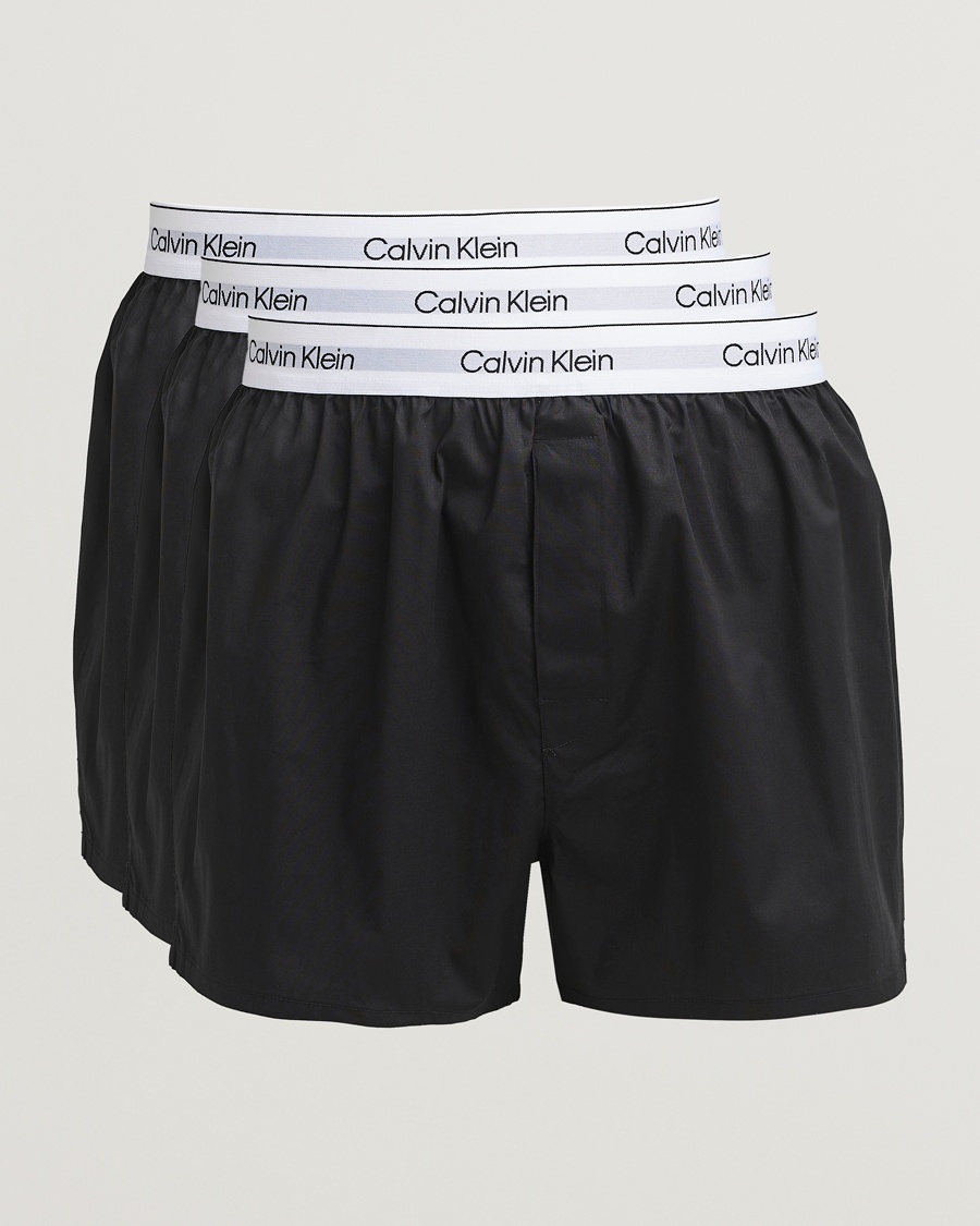 Calvin Klein 3-Pack Cotton Boxer Shorts Black – Negro