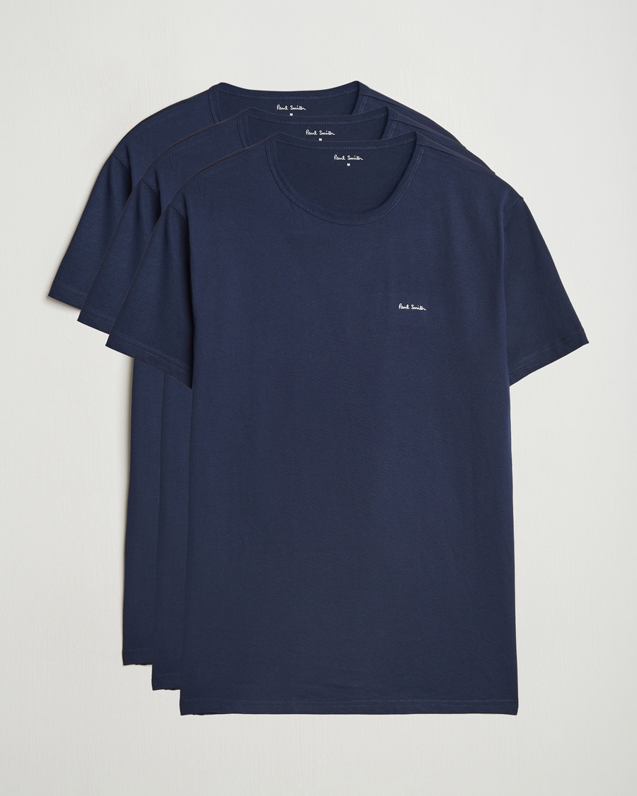 Paul Smith 3-Pack Crew Neck T-Shirt Navy – Azul