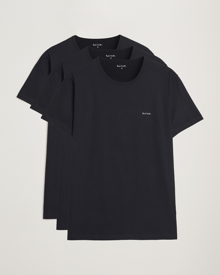 Paul Smith 3-Pack Crew Neck T-Shirt Black – Negro