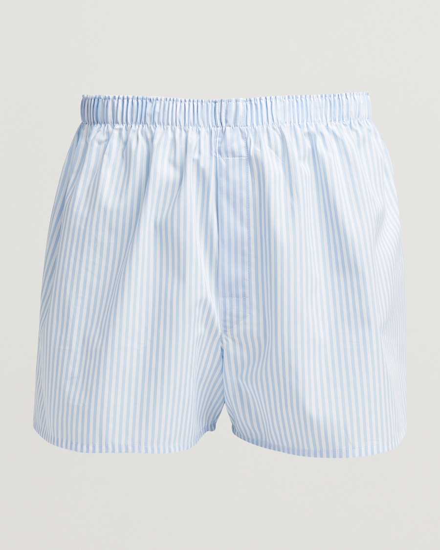 Sunspel Classic Woven Cotton Boxer Shorts Light Blue – Azul