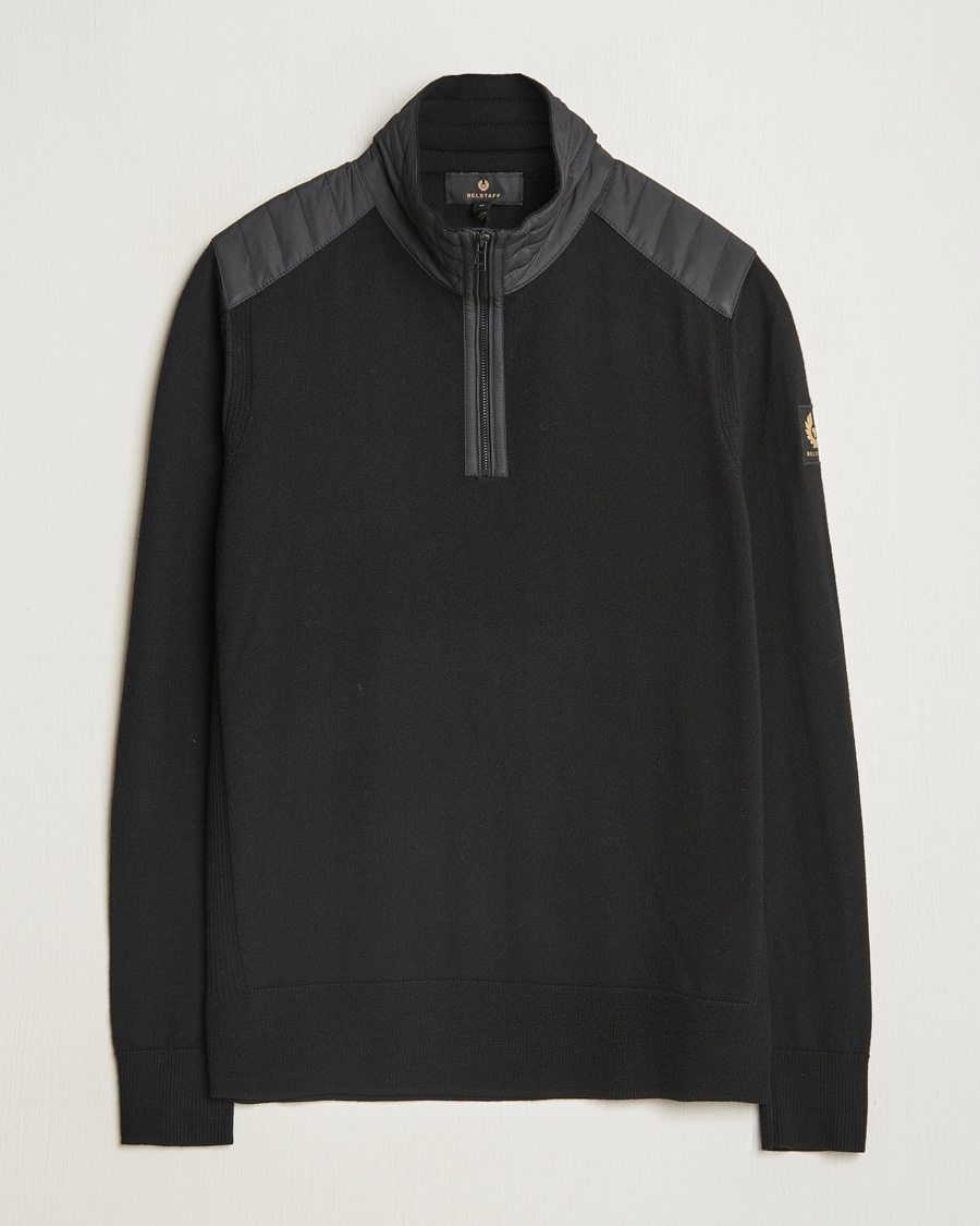 Belstaff Kilmington Quarter Zip Jumper Black – Negro