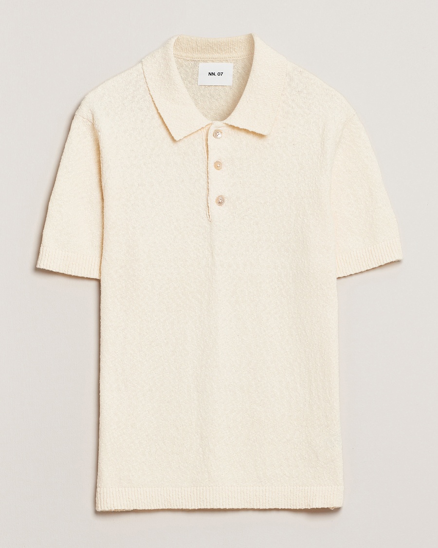 NN07 Randy Knitted Polo Ecru – Blanco