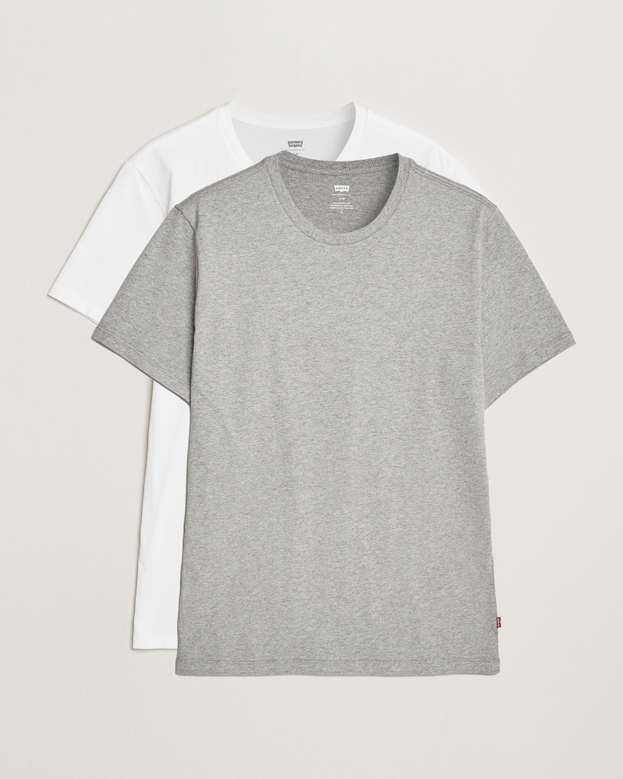 Levi's 2-Pack Crew Neck T-Shirt White/Grey Heather – Blanco