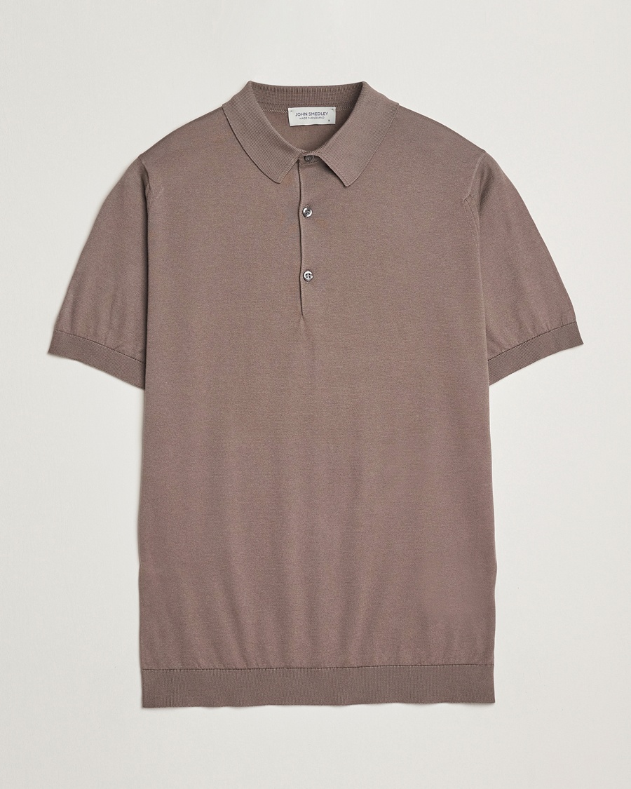 John Smedley Adrian Slim Fit Sea Island Polo Beige Musk – Beige