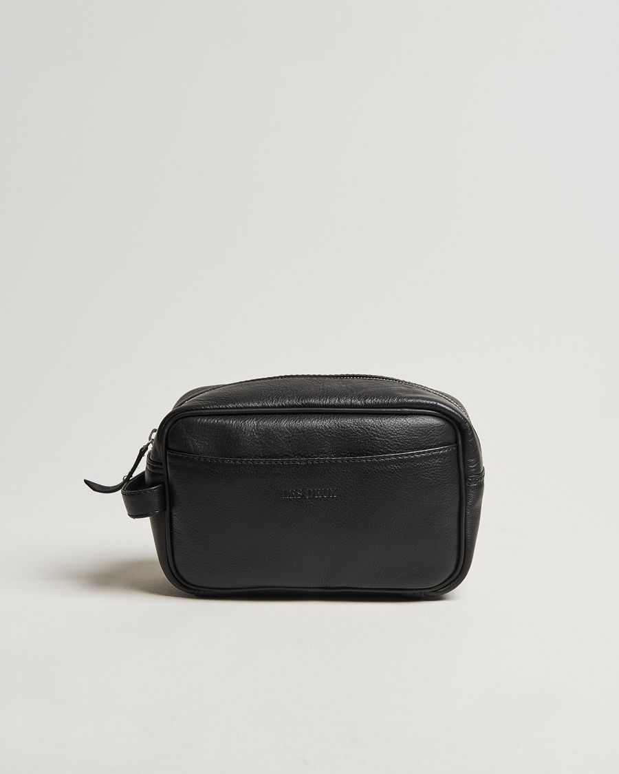 LES DEUX Leather Washbag Black – Negro