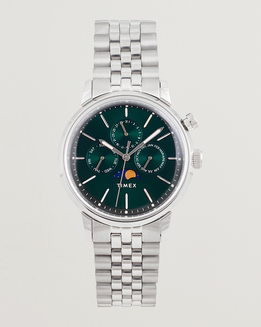 Timex Marlin Moon Phase Quartz Steel 40mm Green Dial – Plata