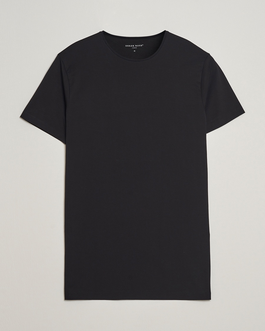 Derek Rose Pima Cotton Crew Neck T-Shirt Black – Negro