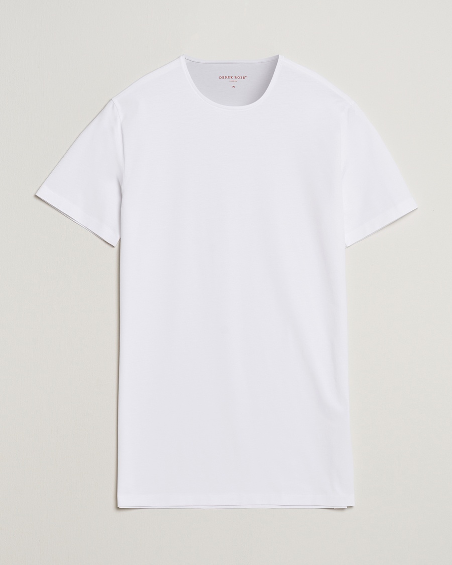 Derek Rose Pima Cotton Crew Neck T-Shirt White – Blanco