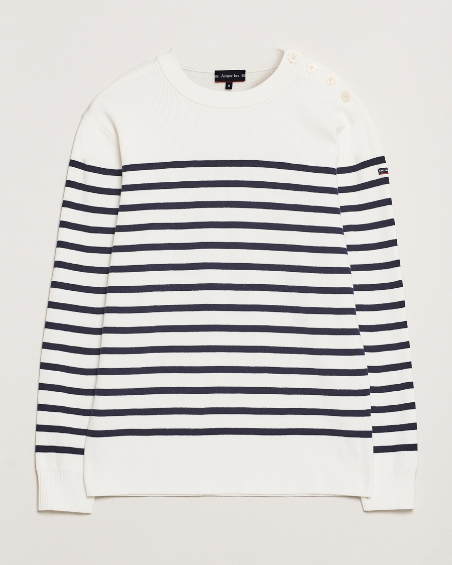 Armor-lux Groix Striped Sweater Milk/Navy – Azul
