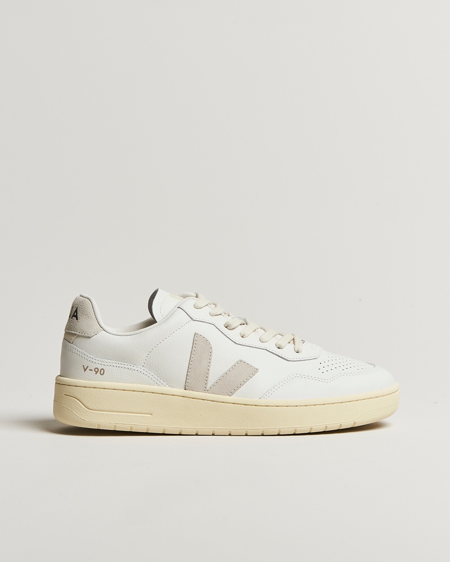 Veja V-90 Sneaker Extra White/Natural Suede – Blanco