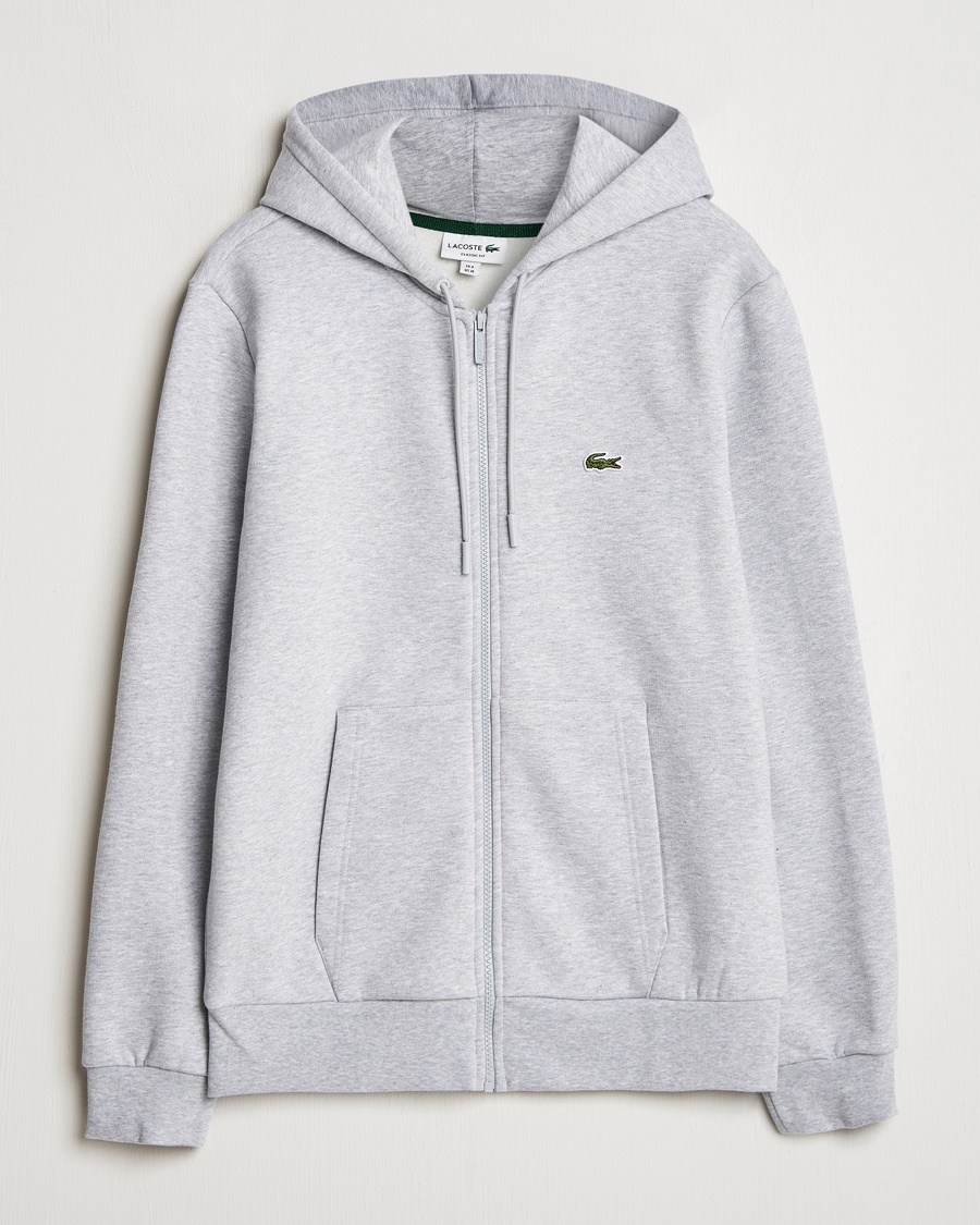 Lacoste Full Zip Hoodie Silver Chine – Gris
