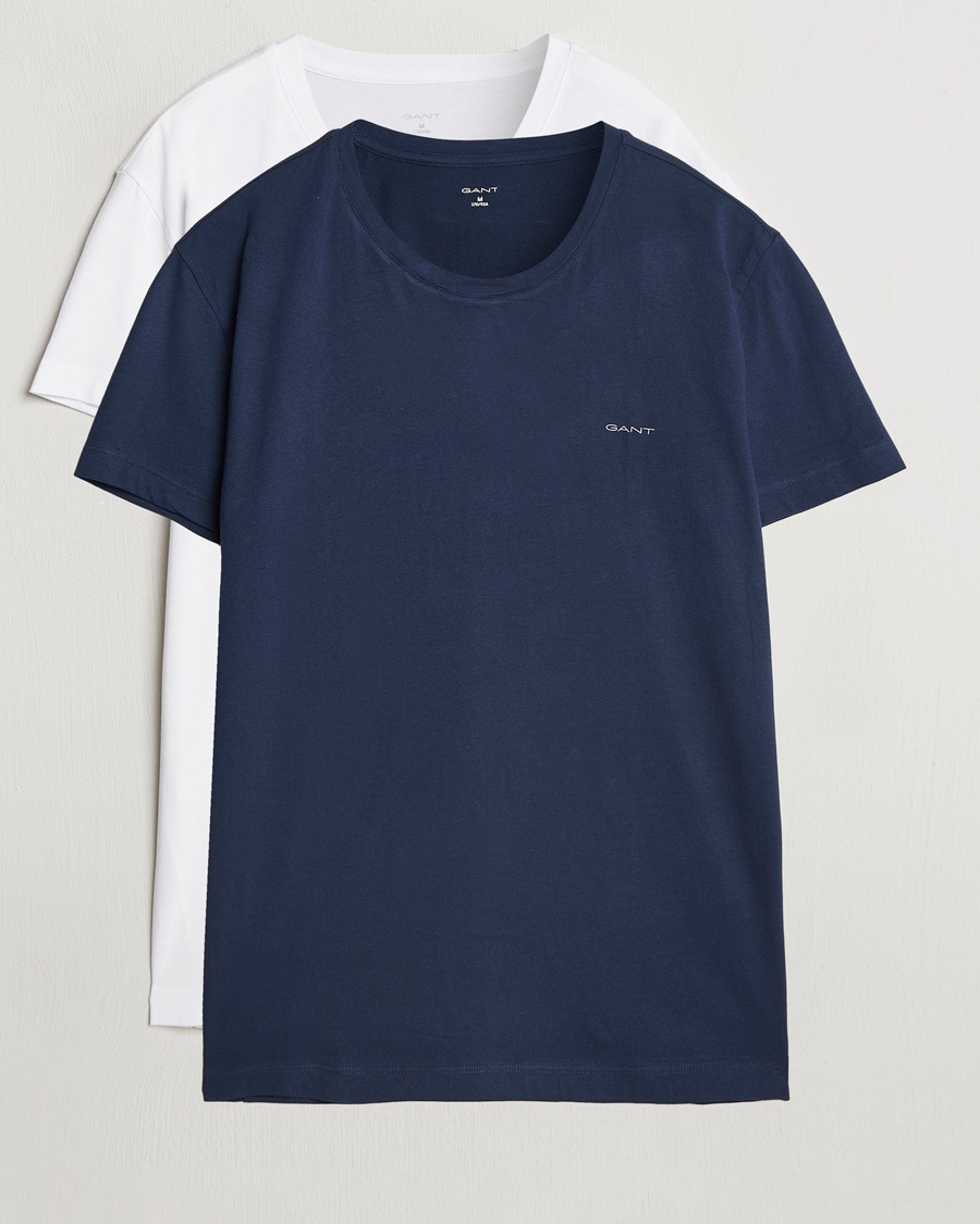 Gant 2-Pack Crew Neck T-Shirt Navy/White – Azul