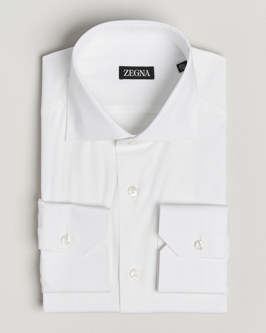 Zegna Slim Fit Cotton Dress Shirt White – Blanco