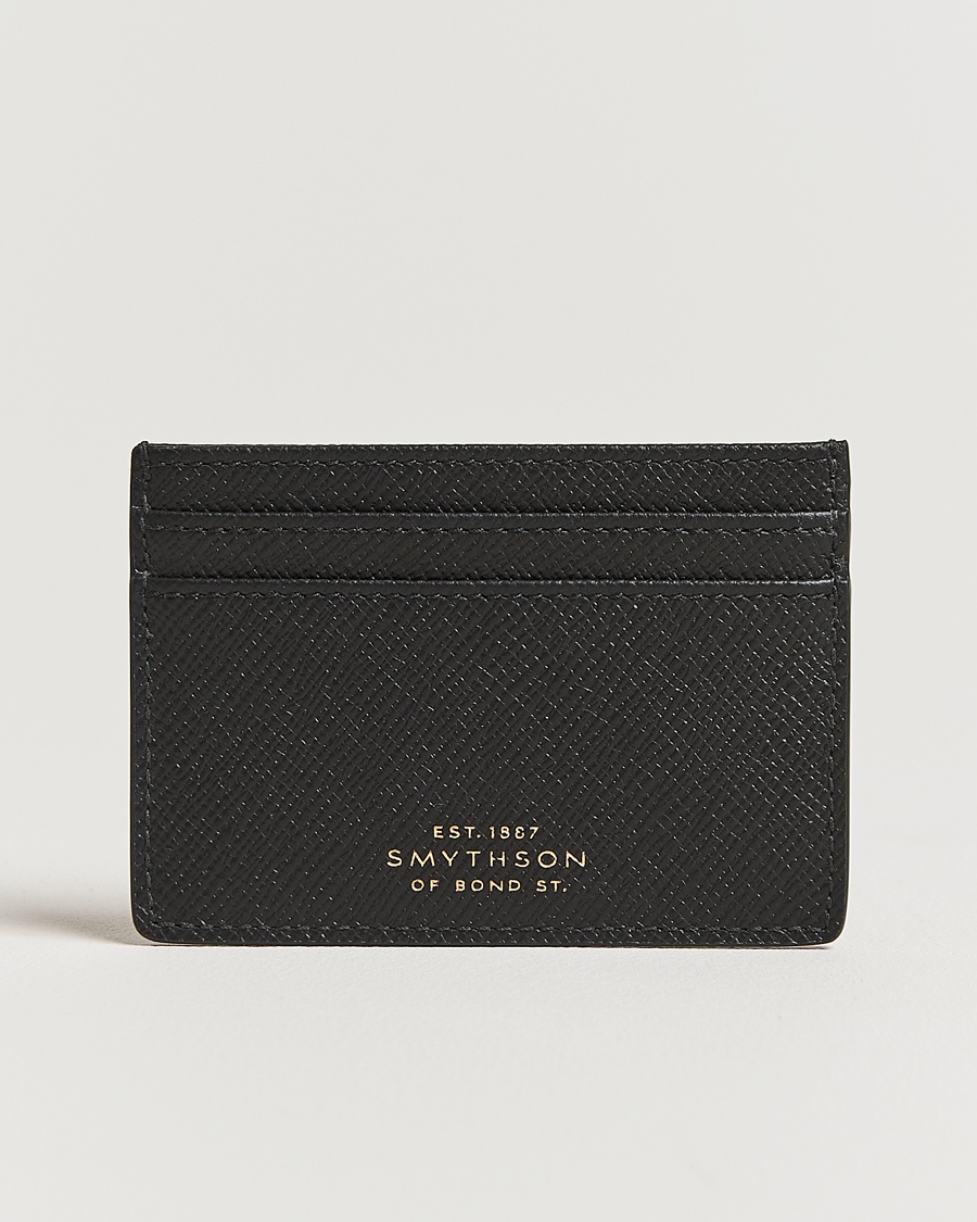 Smythson Panama Flat Cardholder Black – Negro