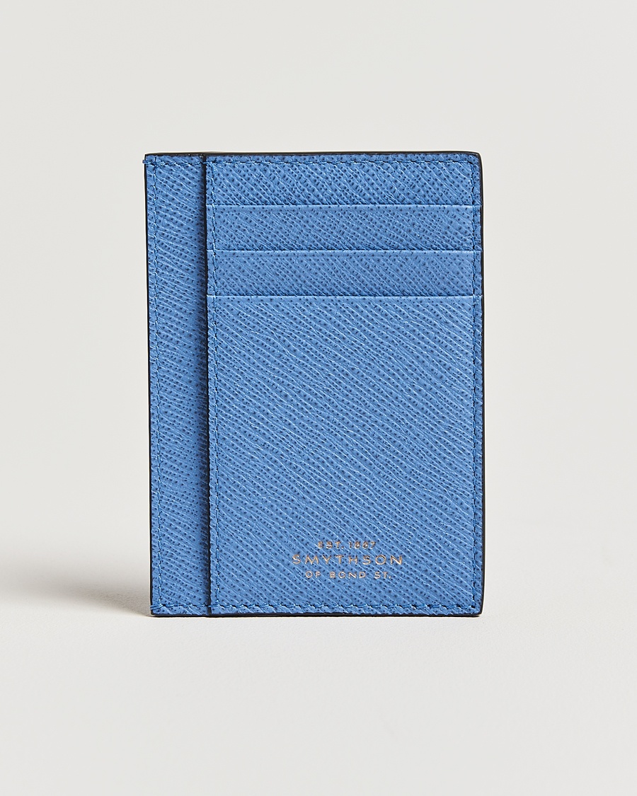 Smythson Panama 773 Cardholder Nile Blue – Azul