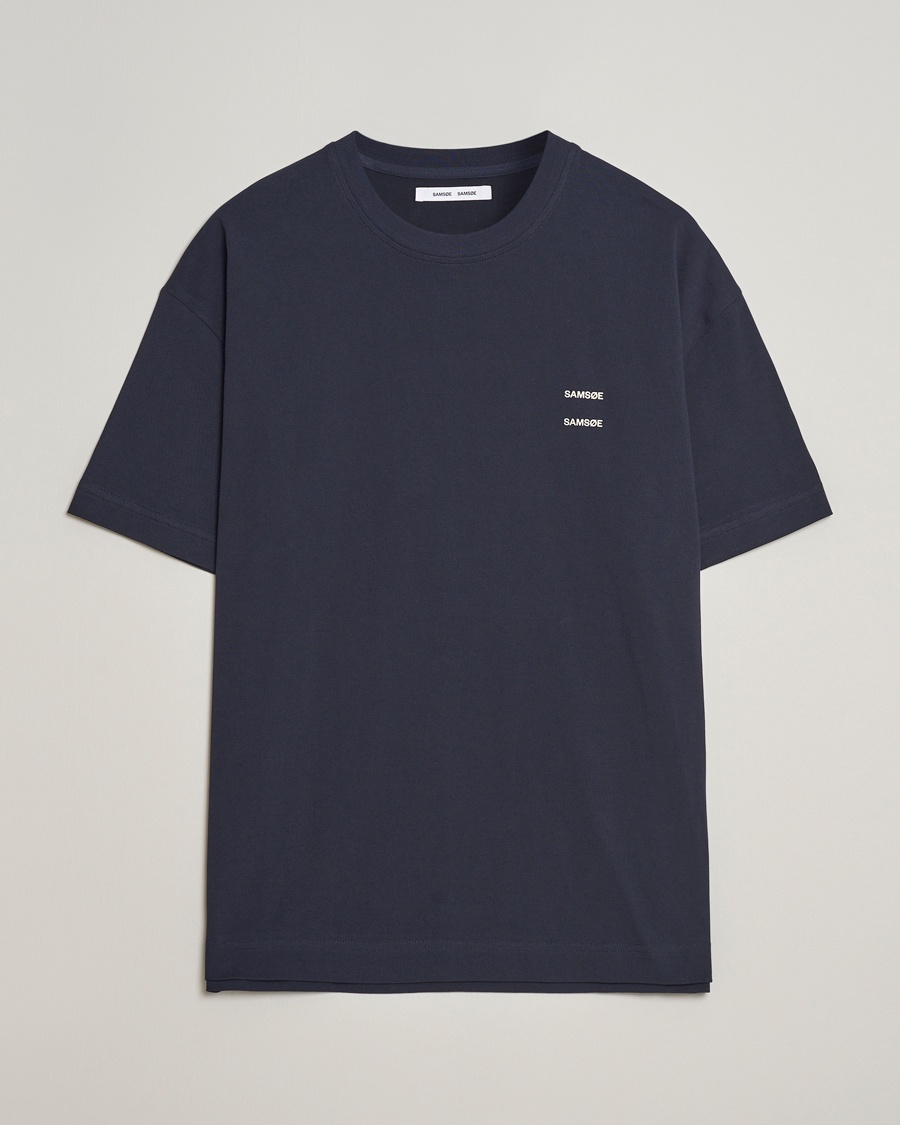 Samsøe Samsøe Joel Organic Cotton T-Shirt Salute Navy – Azul
