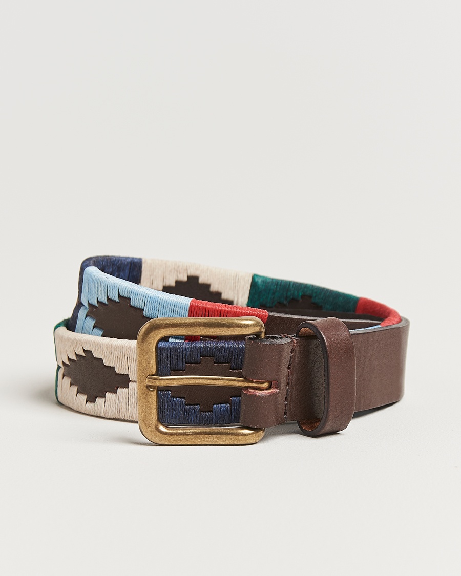 Pampeano Multi Hand Stitched Classic Leather Belt 3,5cm – Marrón