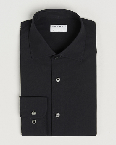 Tiger of Sweden Adley Slim Fit Cut Away Shirt Black – Negro