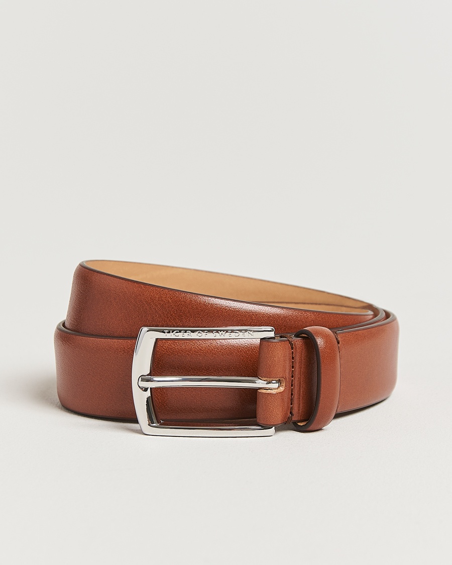 Tiger of Sweden Asenby Leather 3 cm Belt Cognac – Marrón