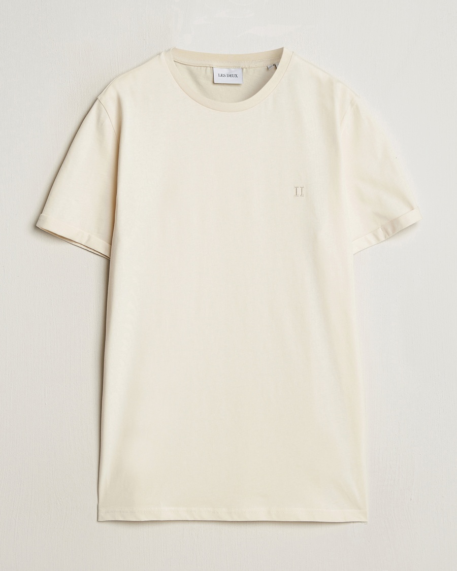 LES DEUX Nørregaard Tonal T-Shirt Ivory – Blanco
