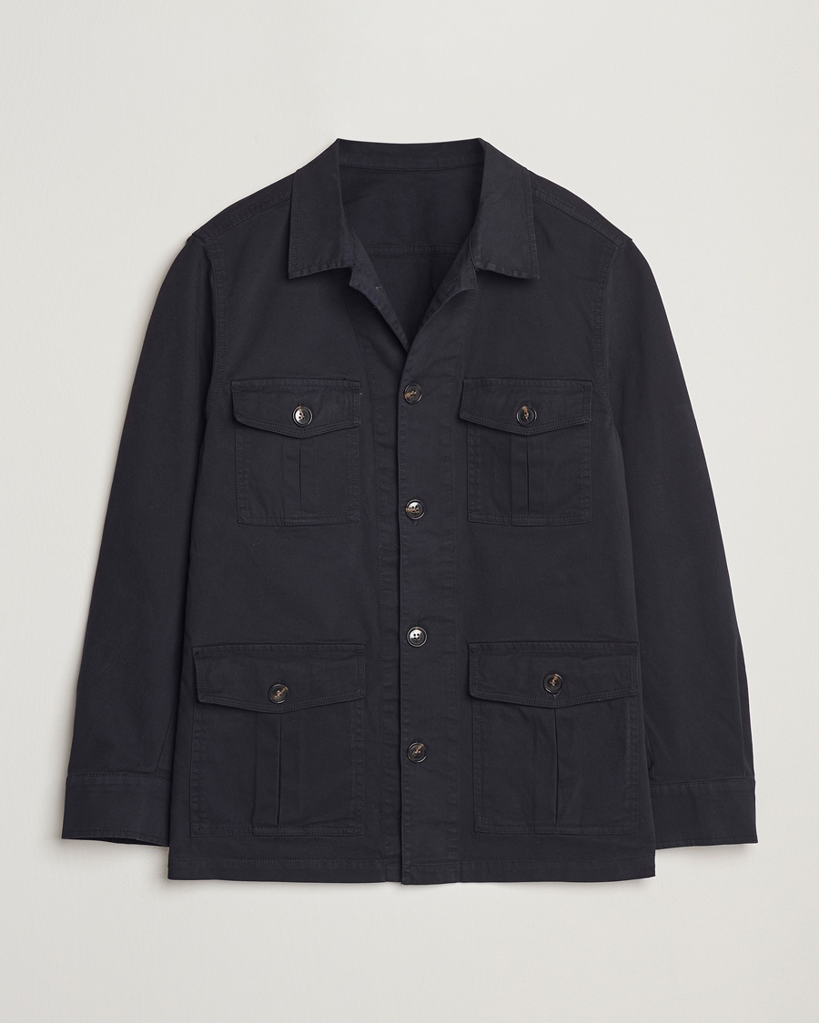 Oscar Jacobson Safari Shirt Jacket Navy – Azul