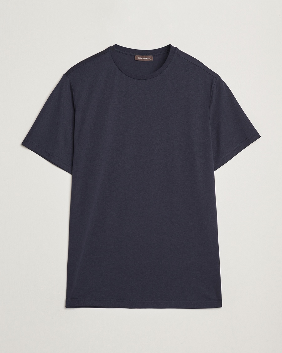 Oscar Jacobson Kim Lyocel/Cotton T-Shirt Navy – Azul