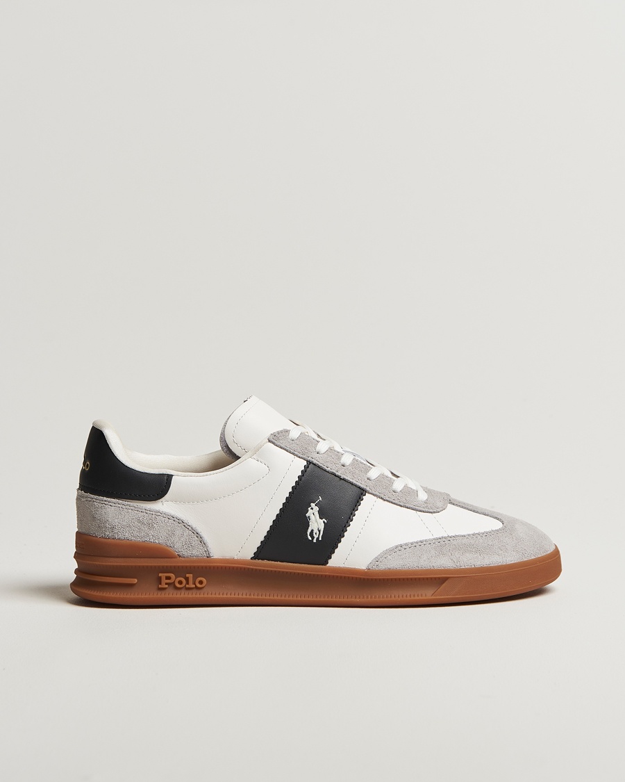 Polo Ralph Lauren Aera Leather/Suede Sneaker White/Grey – Blanco