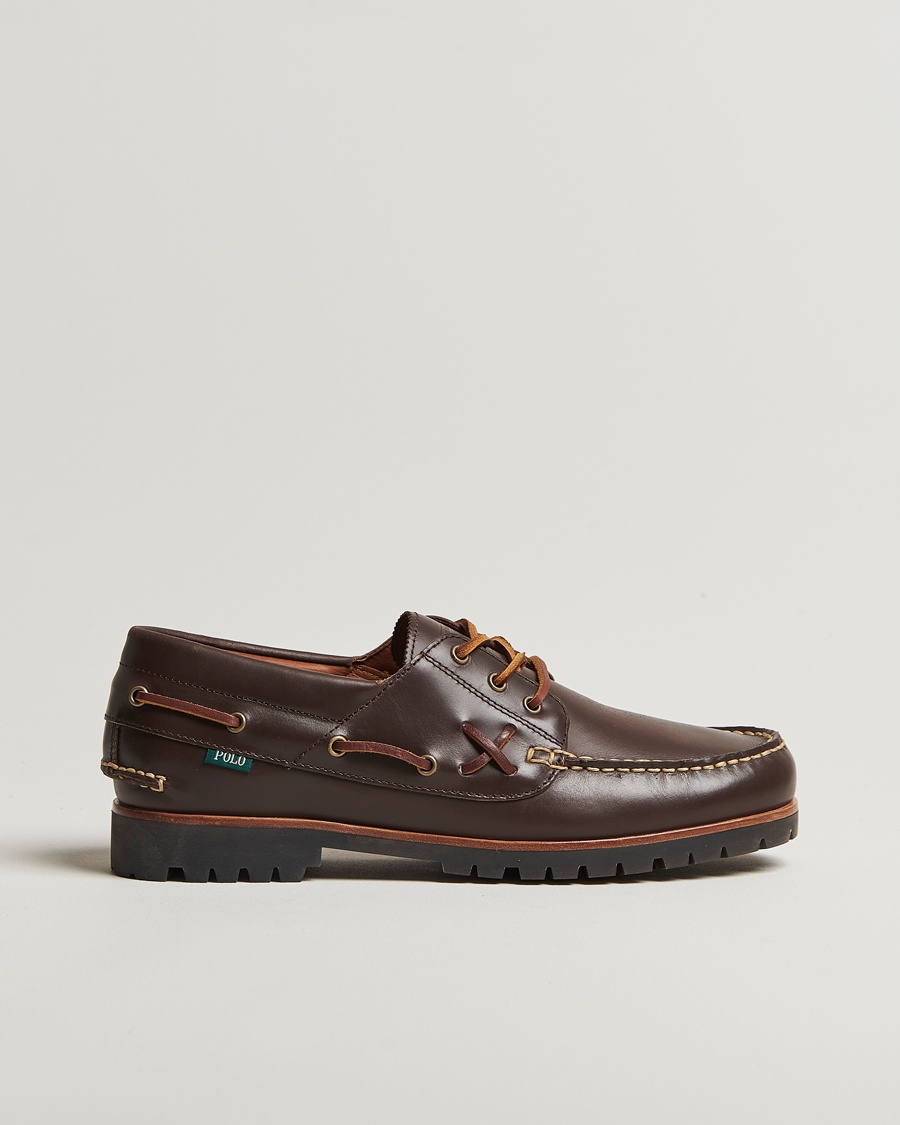 Polo Ralph Lauren Ranger Leather Boat Shoe Dark Brown – Marrón