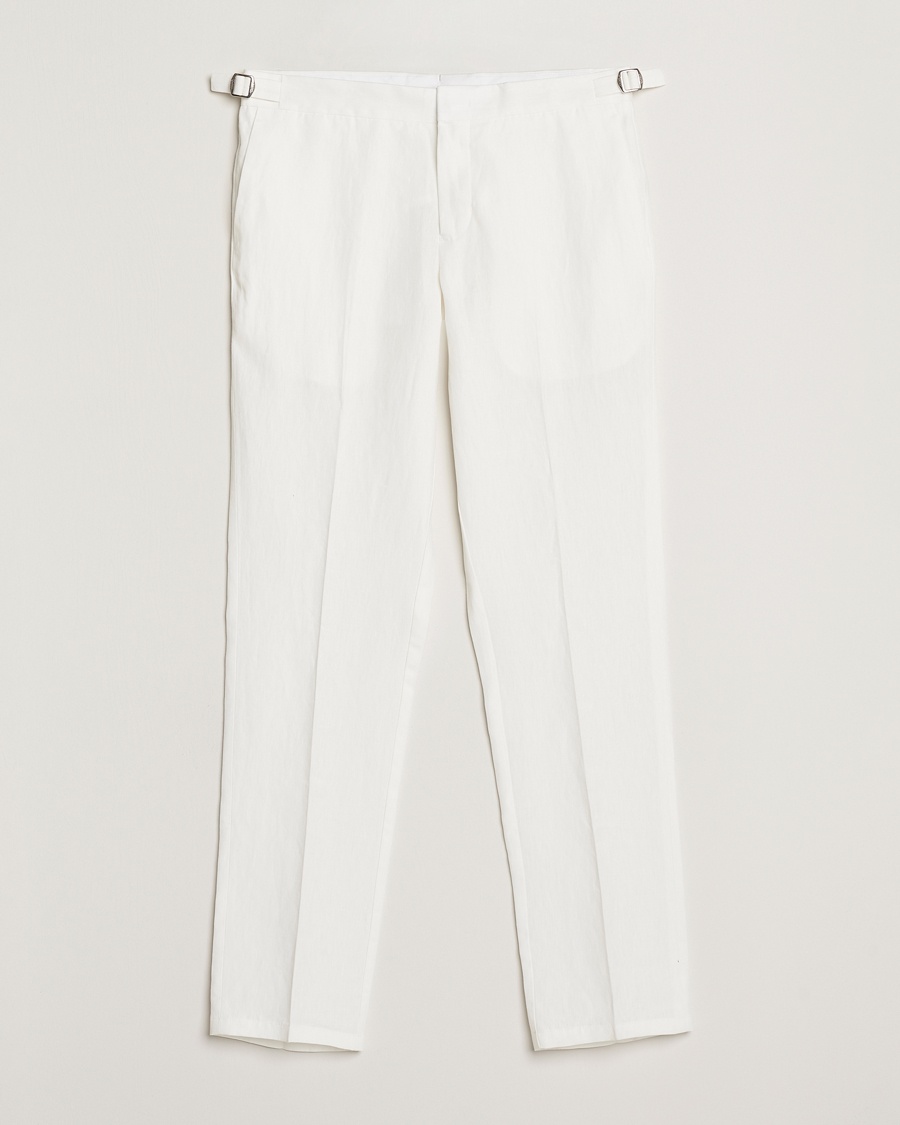 Orlebar Brown Griffon Italian Linen Trousers White Sand – Blanco