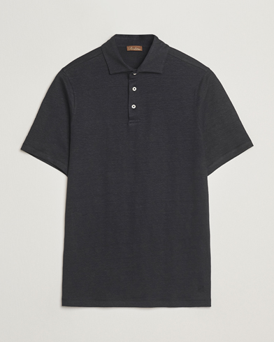 Stenströms Linen Polo Shirt Black – Negro