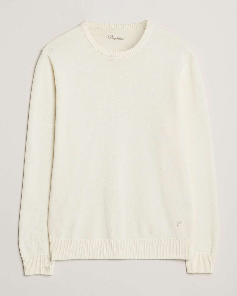 Stenströms Organic Cotton Knitted Sweater White – Blanco